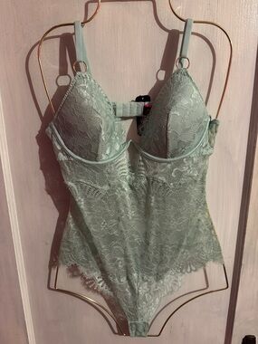 La Senza Lace Thong Bodysuit in Mint Green